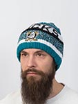 Шапка 47 BRAND арт. H-QTOSS25ACE-BK Anaheim Ducks NHL (бирюзовый / белый / черный)